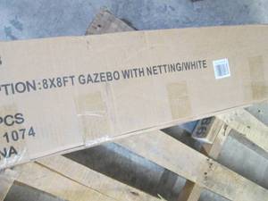 lot 414 image: 8x8 Gazebo with White Netting Retai...