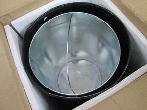 lot 422 image: Black Trash Bin with Metal Liner- n...