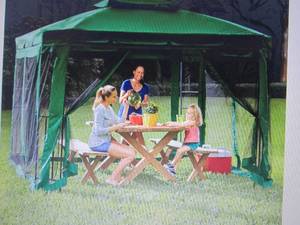 lot 428 image: Green Steel Gazebo open box Retail ...