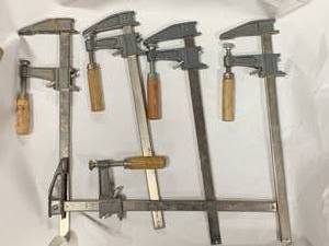 lot 2 image: Lot of Five Adjustable Bar Clamps 12 Inches Long