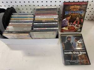 lot 19 image: Box of Cds & Two DVDs
