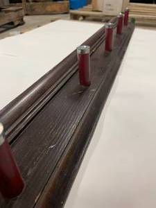 lot 24 image: Window Base Shotgun Shell Peg Hook Rack 48 Long
