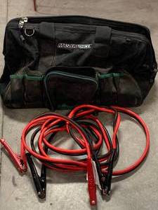 lot 56 image: Masterforce Tool Bag & Jumper Cables
