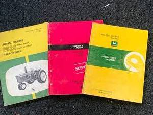 lot 69 image: Lot of 3 Vintage John Deere Manuals (These sell for $15 to $40 online )