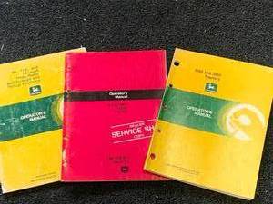 lot 71 image: Lot of 3 Vintage John Deere Manuals (These sell for $15 to $40 online )