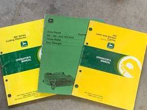 lot 74 image: Lot of 3 Vintage John Deere Manuals (These sell for $15 to $40 online )