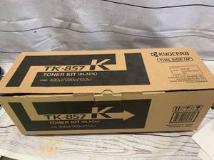 lot 80 image: New Kycocera TK-857K Black Toner Kit (Sold $85 on Ebay)