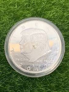 lot 100 image: 2017 Donald Trump .999 Plated Silver Coin
