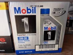 lot 5 image: 6 Qts. Mobil 1 Full Synthetic 5W-30 Motor Oil