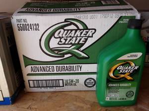 lot 11 image: 7 Qts. Quaker State Advanced Durability 5-20
