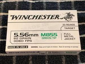 20 Rounds 5.56 Green Tip M855 Ammo Ammunition