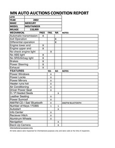 2002 Mercury Mountaineer AWD