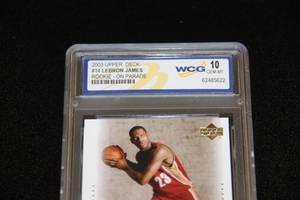 lot 73 image: 2003 Upper Deck Lebron James Rookie Card See description