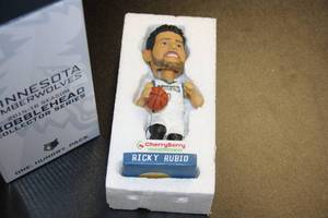 lot 97 image: 2015-16 Minnesota Timberwolves Ricky Rubio SGA Bobblehead wBox