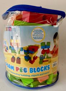 (never used) - The Verdes Foam Peg Building Blocks (60-Piece Set)