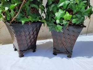 lot 56 image: Pair of Faux Ivy Topiary