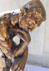 lot 61 image: The Thinker Plaster Sculpture