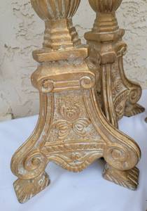 lot 87 image: Four Distressed Gold Candlesticks