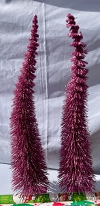 lot 5 image: 2 Shimmery Pink Trees and Wrapping Paper Rolls