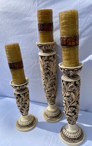 lot 8 image: 3 Candle Holders with Candles