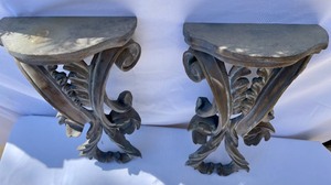 lot 23 image: 2 Tall Decorative Shelves
