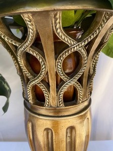 lot 36 image: 2 Faux Plants with Decorative Gold Vases