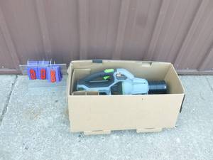 lot 8 image: Ego 56 volt leaf blower with charger. No battery or tubes. Appears new. Unable to fully test. As shown.