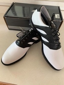 lot 144A image: Pair of New Mens Adidas Golf Shoes- Size 14
