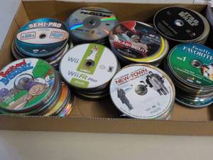 300 or so DVDs, CDs, Audio Books an...
