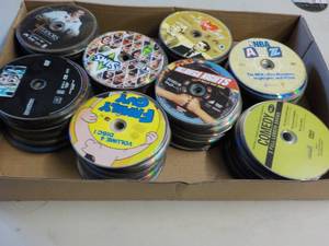 300 or so DVDs, CDs, Audio Books an...