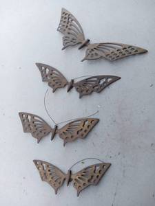 lot 229 image: Vintage Bronze Butterfly Wall Hangings