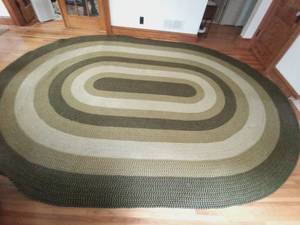lot 231 image: 13.5 x 9.5 ft Vintage Braided Oval Throw Rope Rug