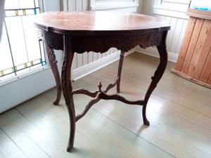 lot 237 image: Antique Side Table W Inlaid Wood