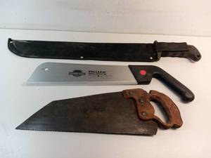 lot 252 image: 2 Saws & A Machete