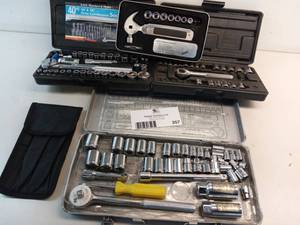 lot 257 image: 3 Socket Wrench Sets and Croft & Barrel Multi-Hammer