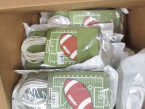 box of football party bags ...