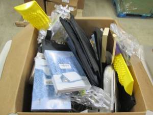 box of seat covers ,wifi router,han...