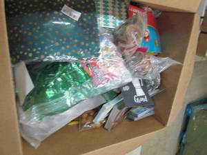 box of party supplies ...