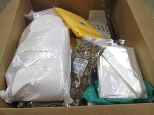 box of party supplies ...