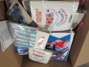 box of party supplies pokemon,troll...