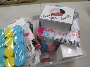 tote of party streamers , thank you...