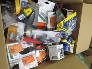 box of construction items , viynl k...