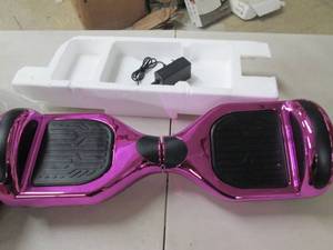 purple hoverboard powers on ...