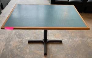 lot 21 image: Restaurant Rectangle Pedestal Table- Blueteal