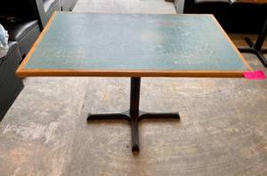 lot 22 image: Restaurant Rectangle Pedestal Table- Blueteal