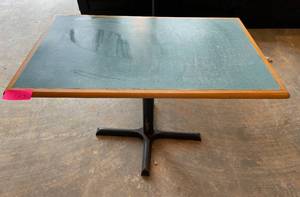 lot 23 image: Restaurant Rectangle Pedestal Table- Blueteal
