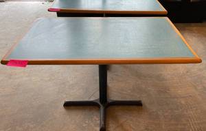 lot 24 image: Restaurant Rectangle Pedestal Table- Blueteal