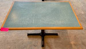 lot 26 image: Restaurant Rectangle Pedestal Table- Blueteal