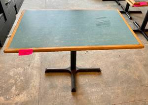 lot 27 image: Restaurant Rectangle Pedestal Table- Blueteal