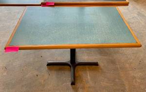lot 28 image: Restaurant Rectangle Pedestal Table- Blueteal